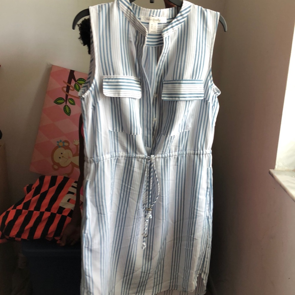 Blue white dress